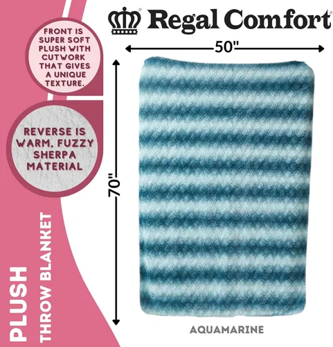 Miniatura 9 de Regal Comfort Manta Sherpa de piel sintética, 50 x 70 pulgadas, suave y afelpada, cálida y mullida, manta de forro polar de terciopelo