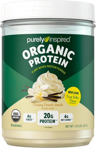 Miniatura 2 de Purely Inspired Proteína vegana orgánica a base de plantas en polvo para mujeres y hombres, 0.78 oz de proteína vegetal de guisantes y Country
