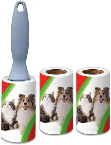Rodillos de pelusa para mascotas, paquete de 3, 90 hojas cada uno, rodillo adhesivo reutilizable para pelo de mascotas, removedor de pelo de gatos y