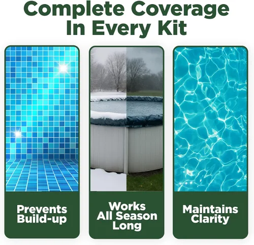 Miniatura 5 de Rx Clear Kit de cierre de invierno Productos químicos para el invierno sin cloro para piscinas sobre o enterradas Abierto a una piscina
