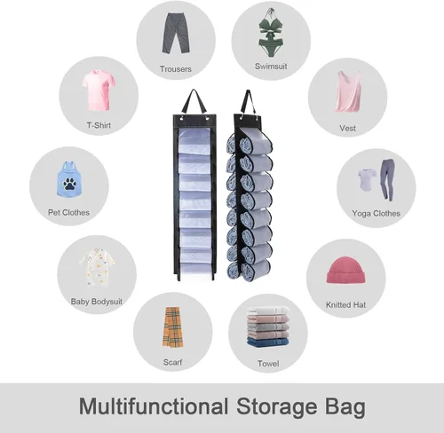 Miniatura 3 de DHSFKBE Organizador de Almacenamiento de Leggings, Organizador de Camisetas, Organizador Plegable Colgante para Armario, Organizador de Ropa