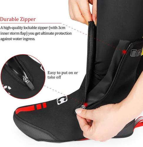 Miniatura 3 de CXWXC Cycling Shoe Covers Neoprene Waterproof,Winter Thermal Warm Full Bicycle Overshoes for Men Women,Road Mountain Bike Booties