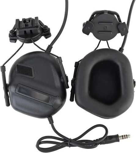 Miniatura 2 de ATAIRSOFT - Auriculares tácticos para casco con intercomunicador de potencia ilimitada con micrófono, impermeables para caza y tiro, orejeras sin BK