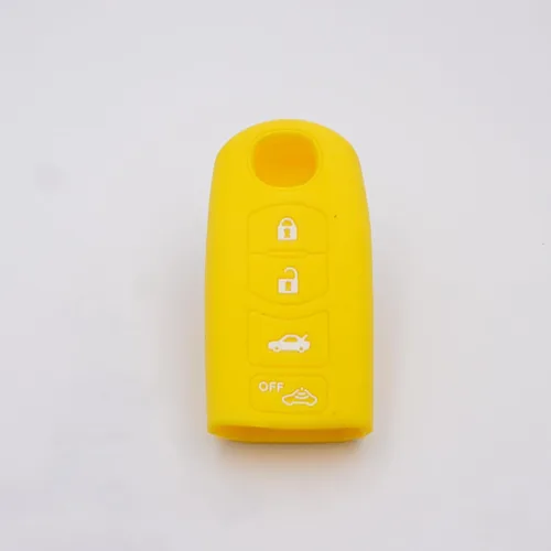 Miniatura 4 de Funda para llave de coche para Mazda 3/6 MX-5 CX-3 CX-5 CX-7 CX-9 Scion IA 2016/2017, cubierta de llave de silicona de 4 botones Amarillo