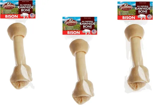 Tasman's Natural Pet - Huesos a base de colágeno de búfalo totalmente natural (bison), grandes, 9-10 pulgadas, alternativa tradicional de cuero crudo