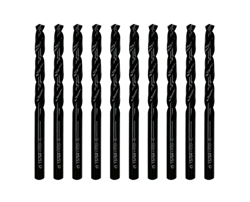 Miniatura 25 de Brocas helicoidales HSS M35 de 13/64 pulgadas, acero de alta velocidad, paquete de 10, adecuadas para aceros, hierro fundido, acero inoxidable