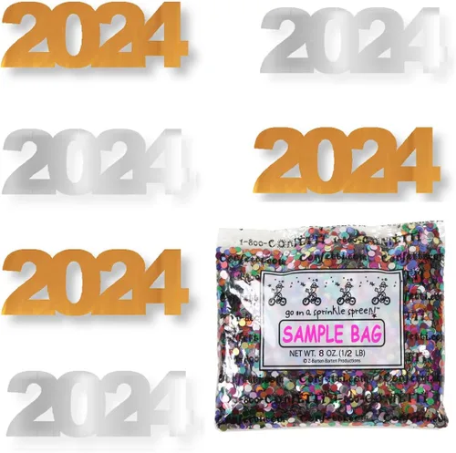 Miniatura 20 de Confetti Year 2024 Negro, Azul Royal Combo - 2 bolsas de media onza (1 oz)