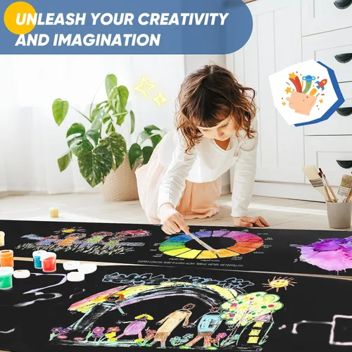Miniatura 3 de Papel de regalo negro de 15 x 390 pulgadas, rollo de papel kraft para tablón de anuncios, papel de arte, caballete de póster, rollo de papel