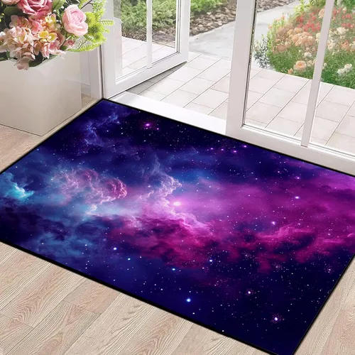 Miniatura 45 de Alfombra de Área Galaxia de 5' x 7', Dormitorio Sala de Estar para Niñas Niños Varones Alfombra Nebulosa Vórtex Tapetes Púrpura Azul Nube galaxy 1