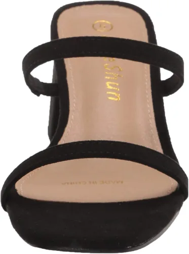 Miniatura 2 de ComeShun Sandalias de tacón bajo para mujer, con puntera abierta, puntera abierta, tacón de punta cuadrada