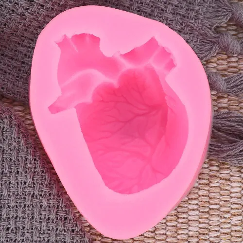 Miniatura 4 de 3D Halloween Humano Sangriento Corazón en forma de helado Mousse Molde de silicona DIY molde de silicona Fondant pudín jalea pastel decoración