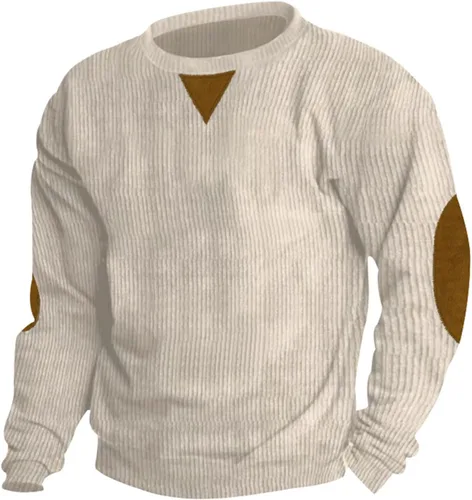Ymosrh Sudadera para hombre, talla europea, casual, cuello alto, manga larga, cuello redondo, tallas S-5XL 10-beige