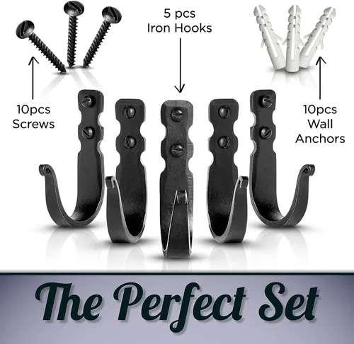 Miniatura 3 de Ganchos decorativos para pared - Gancho de pared para colgar abrigos, sombreros y bolsos, ganchos rústicos para toallas para baños o cocina
