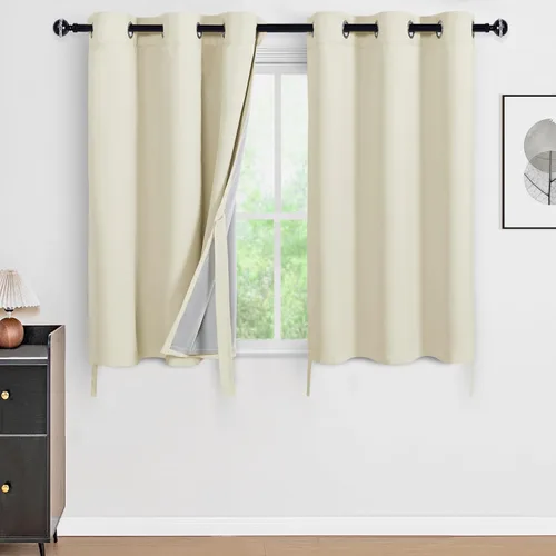 Miniatura 82 de DWCN Cortinas 100% opacas de 84 pulgadas de largo para dormitorio con forro negro, paneles de cortina de ventana de doble capa con aislamiento Azul