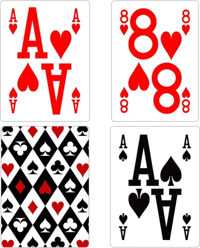 Miniatura 7 de Naipes personalizados de la élite de baja visión, naipes de impresión grande personalizados, fondo rojo y negro hace que sea fácil leer cartas