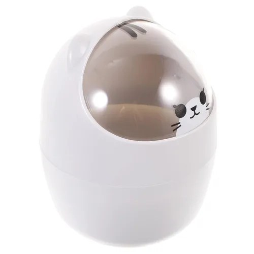 Miniatura 7 de VANZACK Mini bote de basura con tapa, papelera de escritorio, cubos de basura pequeños para escritorio