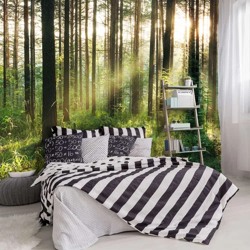 Miniatura 12 de Papel tapiz de tela con paisaje de cascada de lago verde, sala de estar, bosque, montaña, dormitorio, baño, mural de pared - 91 x 65 pulgadas