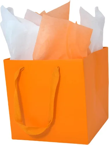 Miniatura 11 de JUNESHE Bolsas de regalo cuadradas pequeñas con papel de seda, color negro, paquete de 2, 5.9 pulgadas Bolsas de papel con asas para cumpleaños