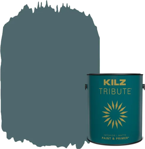 Miniatura 66 de KILZ TRIBUTE Pintura e imprimación, para interiores, semibrillante, Vintage Indigo, 1 galón Índigo Victoria