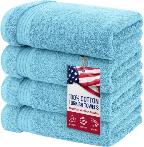 Miniatura 31 de Toalla American Veteran, Juego de Toallas de Mano para Baño de 4, 100% Conjunto de Toallas de Mano Turcas de Algodón, Toallas de Mano Suave