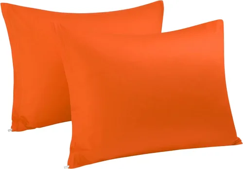 Miniatura 30 de uxcell Fundas de almohada tejidas de 100% algodón egipcio, fundas de almohada suaves y transpirables con cierre de cremallera, 2 fundas de almohada
