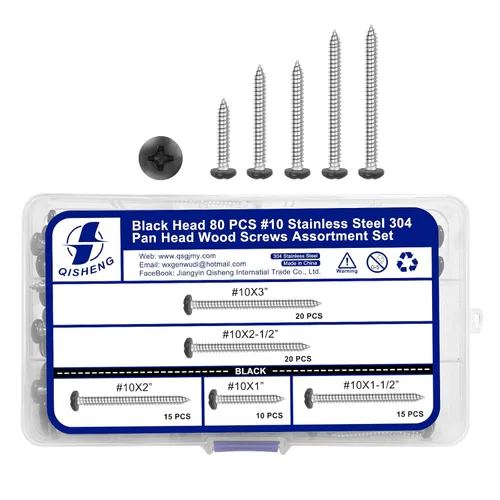Miniatura 22 de White Head - 25 tornillos de madera Phillips de acero inoxidable #10 x 4, tornillos recubiertos blancos, tornillos de madera, tornillos de acero