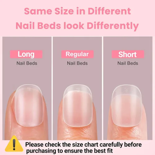 Miniatura 7 de Puntas de Uñas de Gel Redondas Extra Extra Cortas, SINOKAME Uñas Postizas a Presión Extra Cortas Transparentes Redondas, Mate Completo Sin Lima Uñas