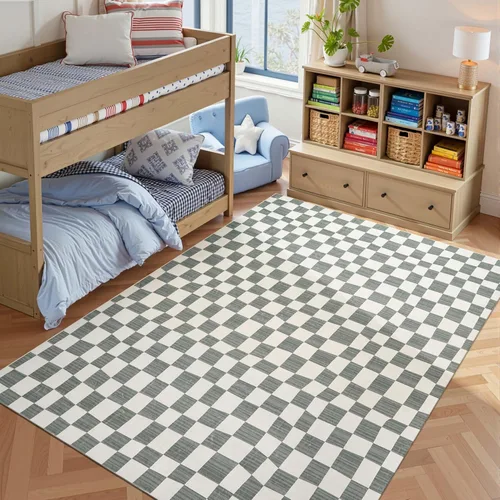 Miniatura 25 de jinchan Alfombra a rayas de 2 x 3 para entrada, alfombra de cocina, tapete pequeño, antideslizante, ligero, de bajo perfil, decoración para entrada