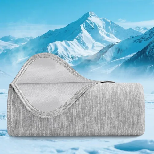 Fotgear Manta refrescante de bambú – Manta de verano suave de doble cara, manta de cama fría transpirable para sudores nocturnos, sofá, oficina en