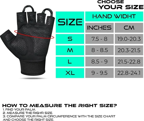 Miniatura 6 de BEAST RAGE Guantes de entrenamiento para hombres, guantes de gimnasio duraderos con agarre de palma para mujeres, medio dedo, elástico, Negro