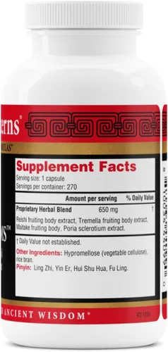 Miniatura 2 de Health Concerns Power Mushrooms – Apoyo inmunológico y energía – Reishi, Tremella, Maitake, extracto de hongo Poria – Suplemento herbario