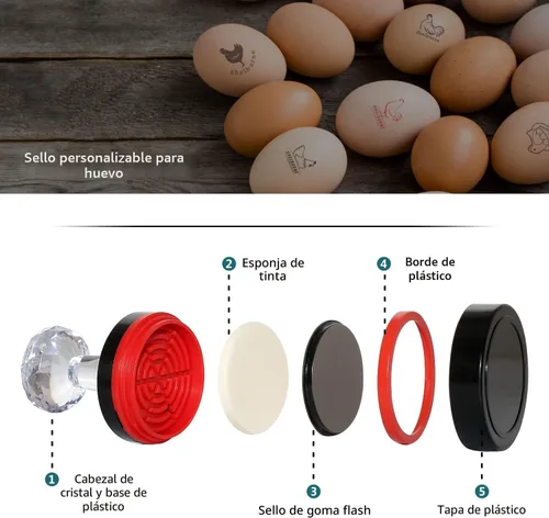 Miniatura 8 de Sello de Huevo, Sello de Huevo Personalizado, Sello de Huevo Personalizable, Sellos de Huevo para Huevos Frescos, Sello de Huevo Fresco de Granja