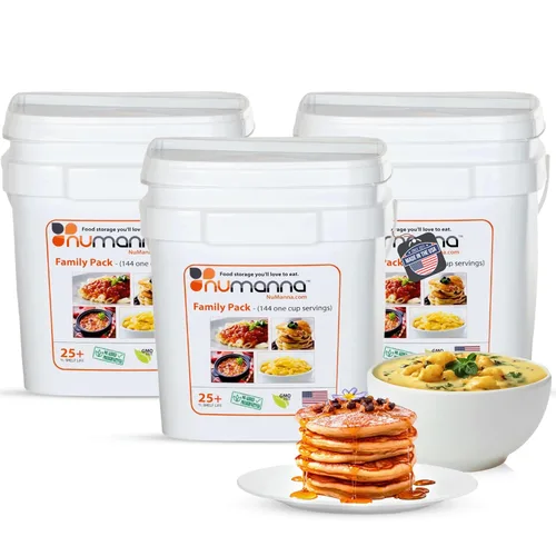 Miniatura 11 de NuManna INT-NMFP Caja de 144 menús de comida. Equipo de almacenamiento de alimentos no modificados genéticamente, para supervivencia. Raciones