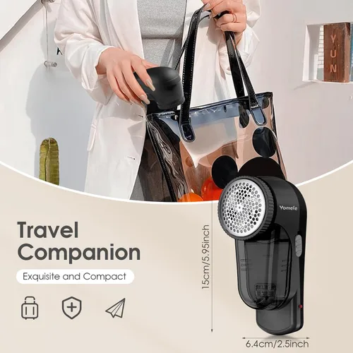 Miniatura 7 de Afeitadora de Tela Recargable, Afeitadora de Suéteres con Hojas de 6 Láminas, Removedor de Pelusas Eléctrico para Ropa y Muebles, Removedor de Negro