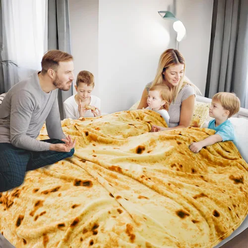 Miniatura 13 de Bnuitland - Manta graciosa de 72 pulgadas con diseño de pizza y funda para almohada (45×45 cm), 300 GSM, manta gigante de doble cara, novedosa