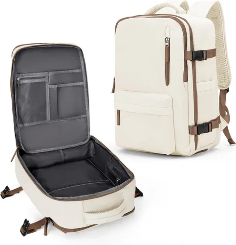 Miniatura 11 de VECAVE Mochila de mano para mujer, mochila de viaje grande aprobada por vuelo, impermeable de 14 pulgadas, mochila para laptop de negocios, mochila