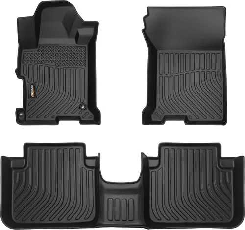 Miniatura 34 de Alfombrillas para todo tipo de clima y forro de carga para Volkswagen Atlas 2018-2025 (asiento de cubo de 6 pasajeros), juego completo de 3 filas