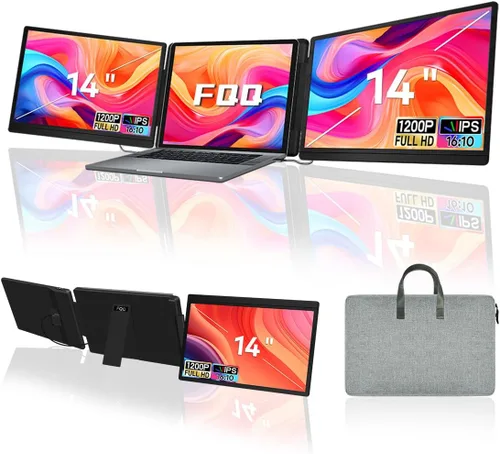 Extensor de pantalla para laptop de 14 pulgadas, monitor portátil FHD 1200P IPS para portátiles de 12 a 16.5 pulgadas, extensor de monitor de