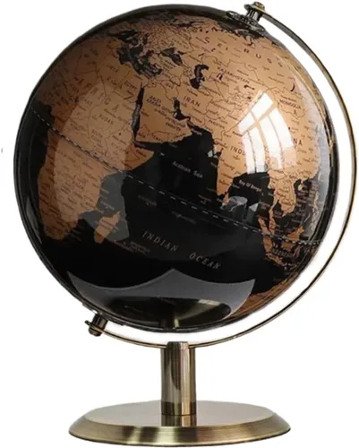 Miniatura 6 de Globo del mundo con soporte giratorio de acero inoxidable para adultos, elegante decoración y regalos para escritorio de oficina en casa para Negro