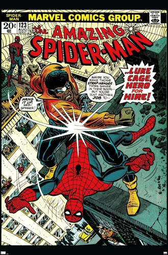 Miniatura 9 de Trends International Marvel Comics Amazing Spider-Man #123 - Póster de pared, 22.4 pulgadas de largo x 14.7 pulgadas, versión enmarcada en caoba
