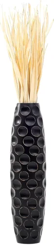 Miniatura 4 de Leewadee Jarrón grande negro para decoración del hogar, de madera, de 26 pulgadas de alto, decoración de granja, soporte para flores para plantas