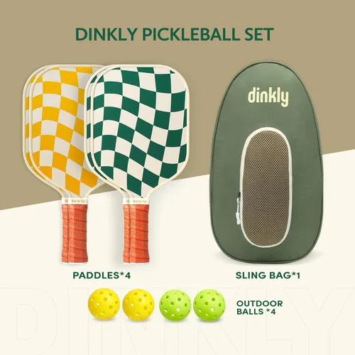 Miniatura 5 de Juego de 2/4 palas de pickleball - Raqueta de pickleball de grafito/fibra de vidrio aprobada por USAPA, 2 raquetas de pickleball, 4 pelotas y 1 4