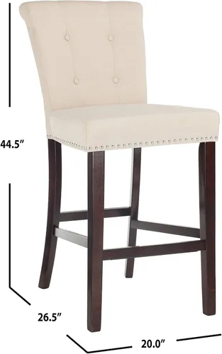 Miniatura 10 de Safavieh Taylor Taburete de bar, beige/espresso