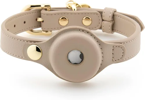 Collares, arneses y correas para perros Nina Woof de Cupertino, fabricados con cuero vegano con soporte para dispositivo de seguimiento de perros,