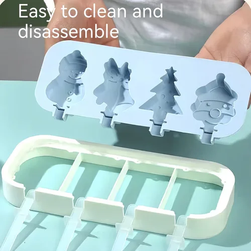 Miniatura 3 de Juego de 3 moldes para paletas, 4 piezas, moldes para hacer helados, accesorios de cocina congelados, fácil liberación, leche materna, reutilizable
