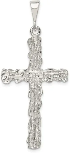 Miniatura 4 de Colgante de plata de ley 925 con forma de cruz de diamante de talla cruzada 2126in x 0906in