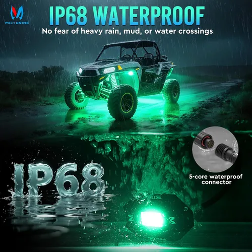 Miniatura 4 de MICTUNING C1 4 Pods RGBW LED Rock Lights – Kit de luces de neón subterráneas multicolor con controlador Bluetooth, modo de música