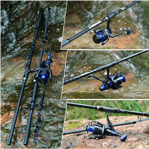Miniatura 7 de Sougayilang Combo de Caña de Pesca de Surf Mediano/Pesado de 3 Piezas Baitfeeder Spinning Combo con Carrete de Tamaño 4000 para Viajes