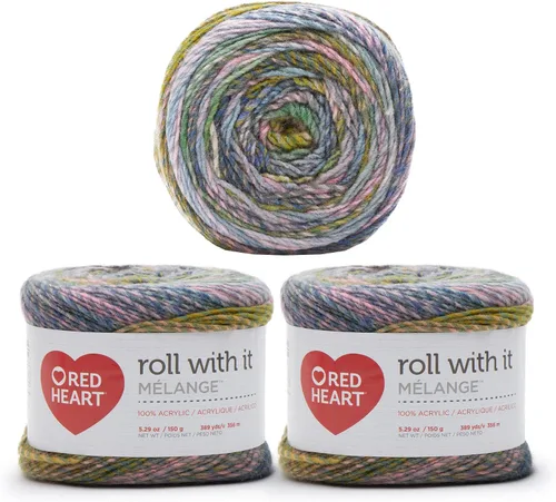 Miniatura 41 de Red Heart Roll with It Sparkle - Hilo de amatista – Paquete de 3 unidades de 5.29 oz/5.3 onzas, mezcla acrílica, 4 medianos (peinado), 561 yardas