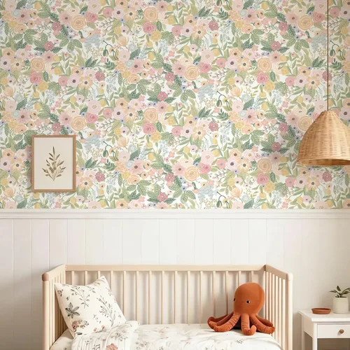 Miniatura 3 de Ismoon Papel tapiz de contacto floral rosa bohemio para despegar y pegar, 16.1 x 78.7 pulgadas, papel de pared autoadhesivo extraíble para gabinetes